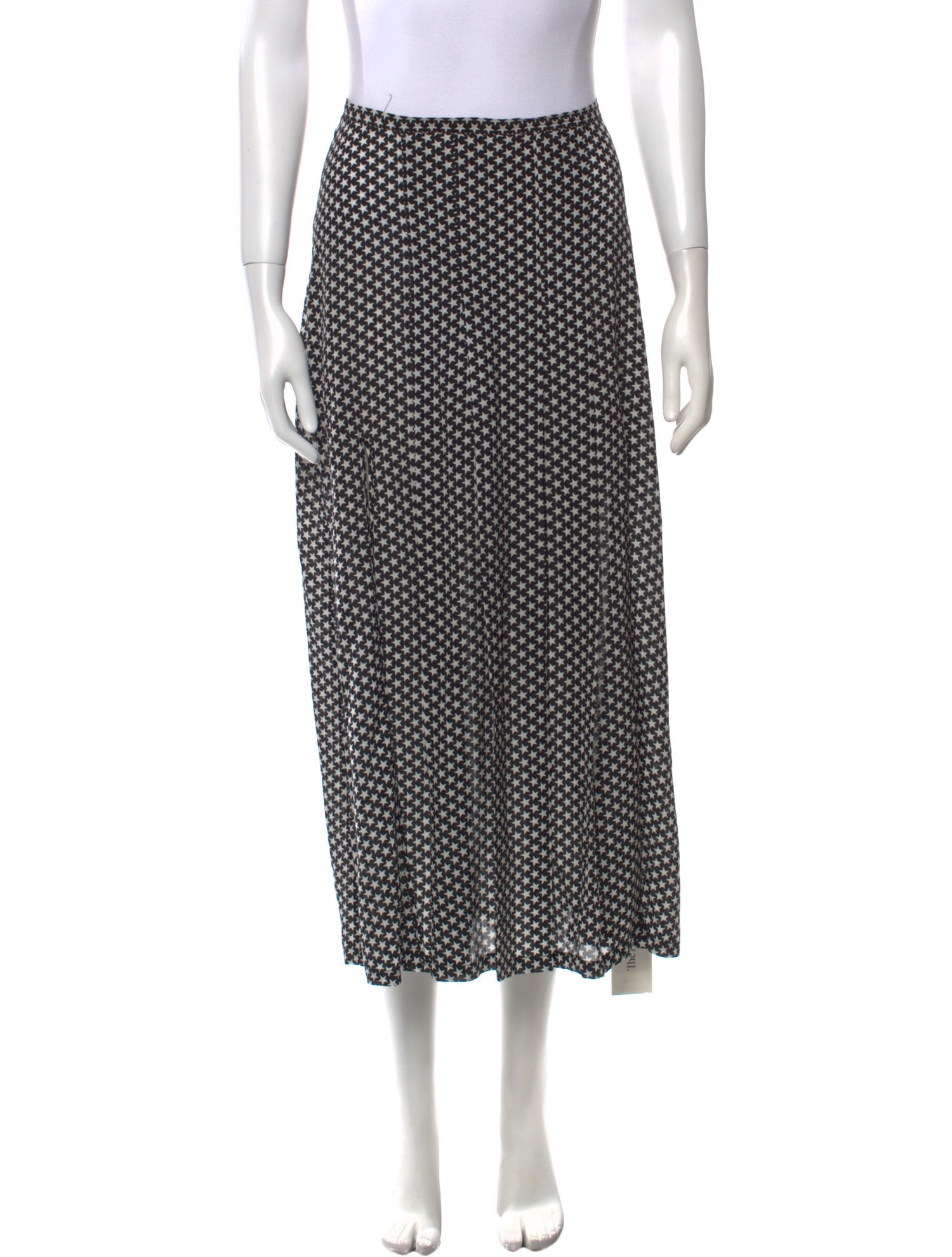 RIXO Silk Midi Length Skirt