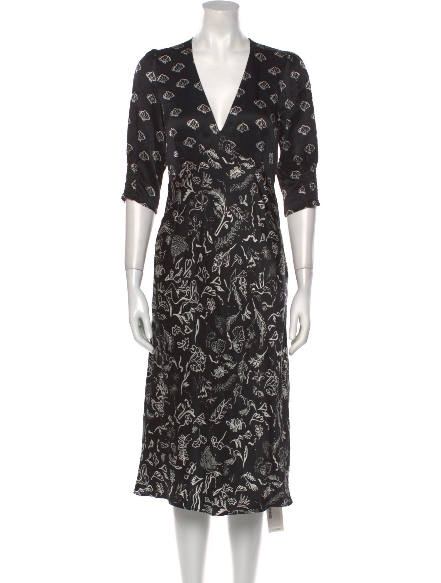 RIXO Printed Midi Length Dress
