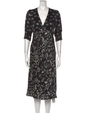 RIXO Printed Midi Length Dress