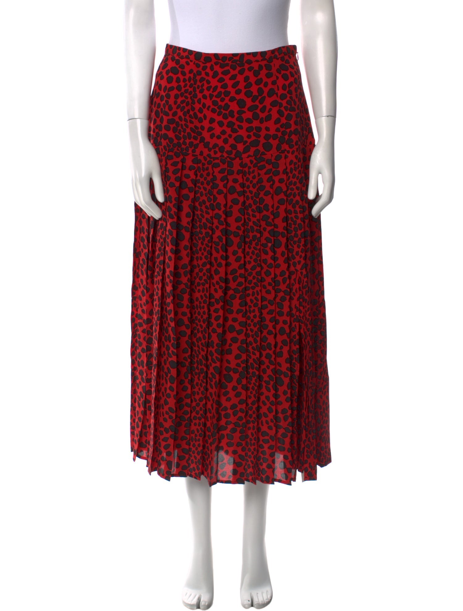 RIXO Silk Midi Length Skirt