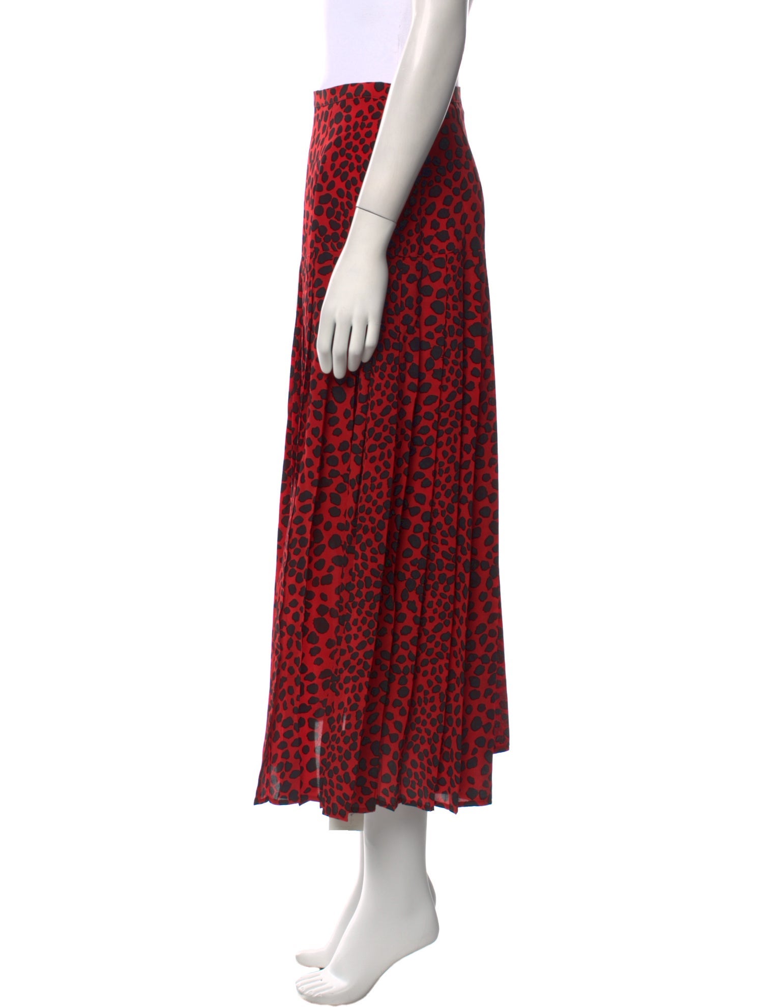 RIXO Silk Midi Length Skirt