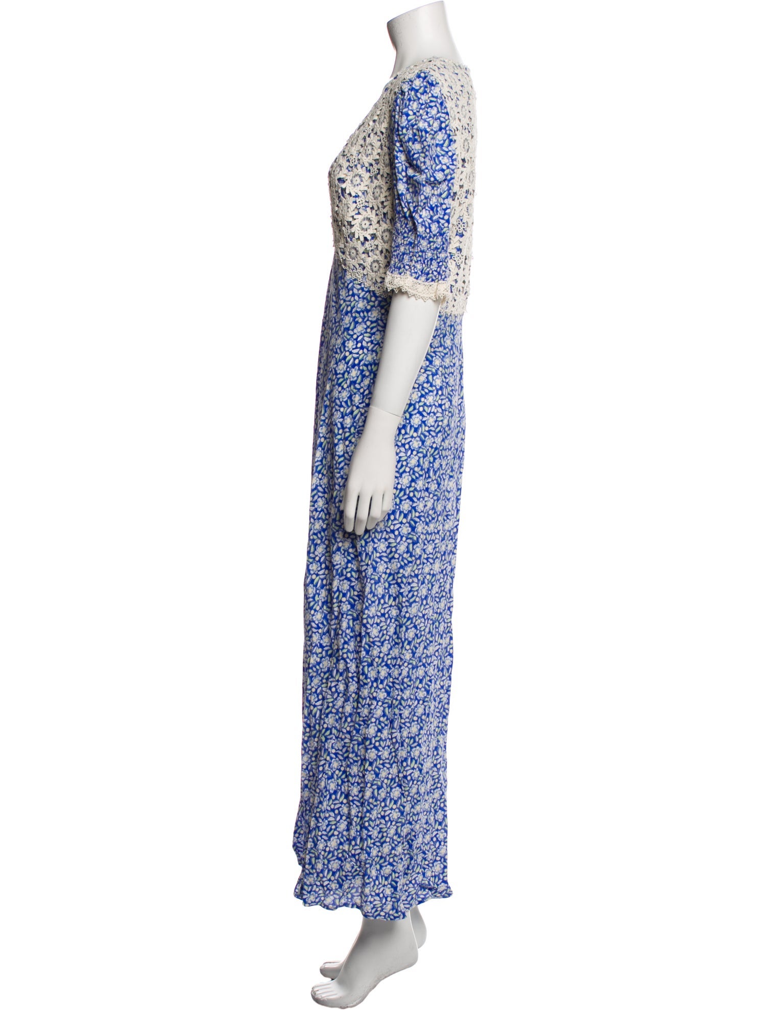 RIXO Floral Print Long Dress