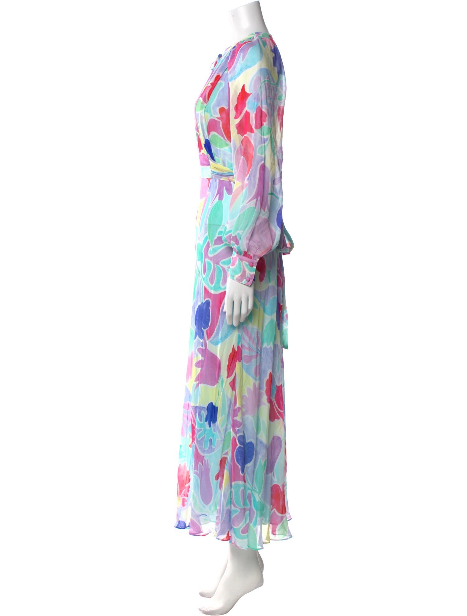 RIXO Silk Long Dress