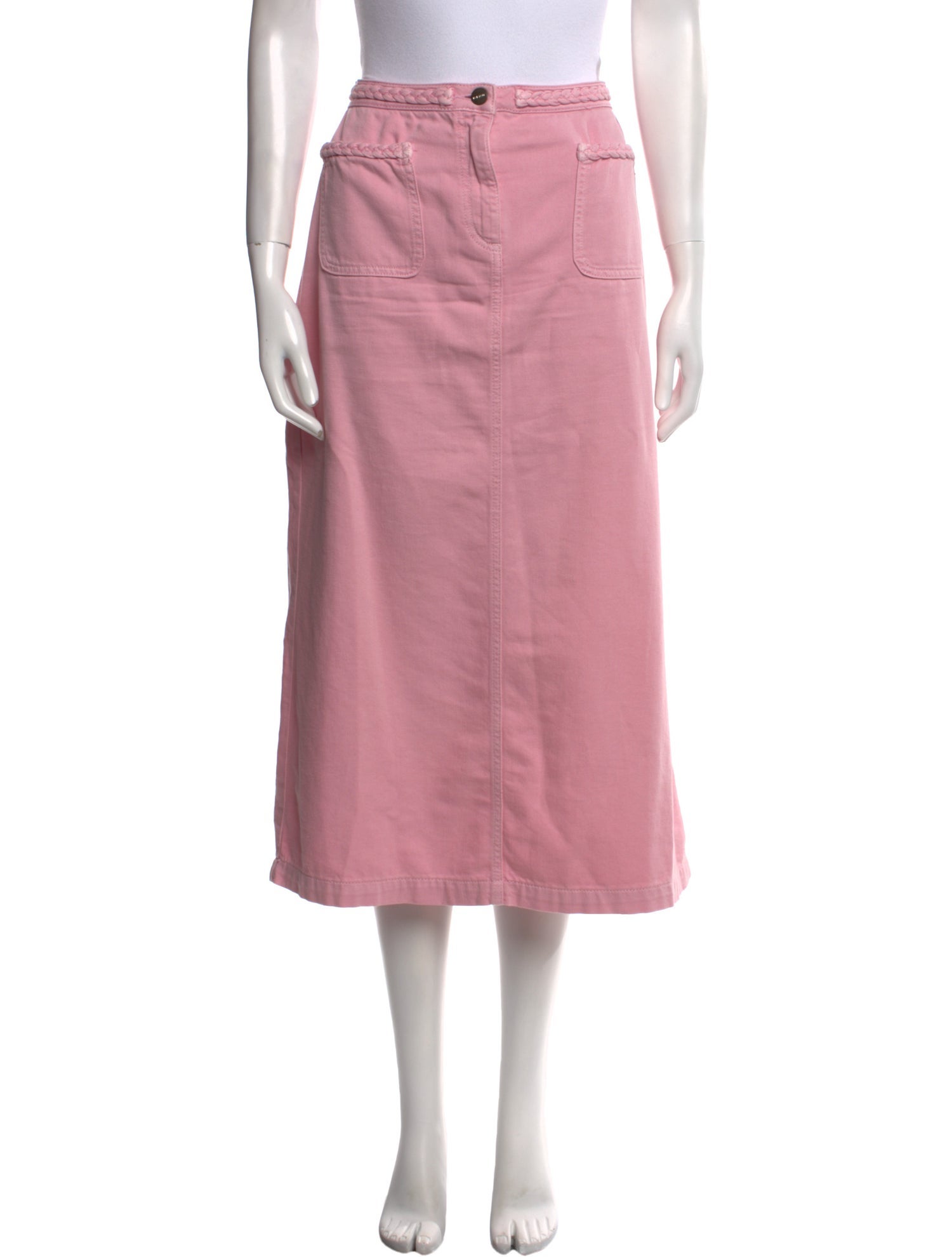 RIXO Braided Accents Midi Length Skirt