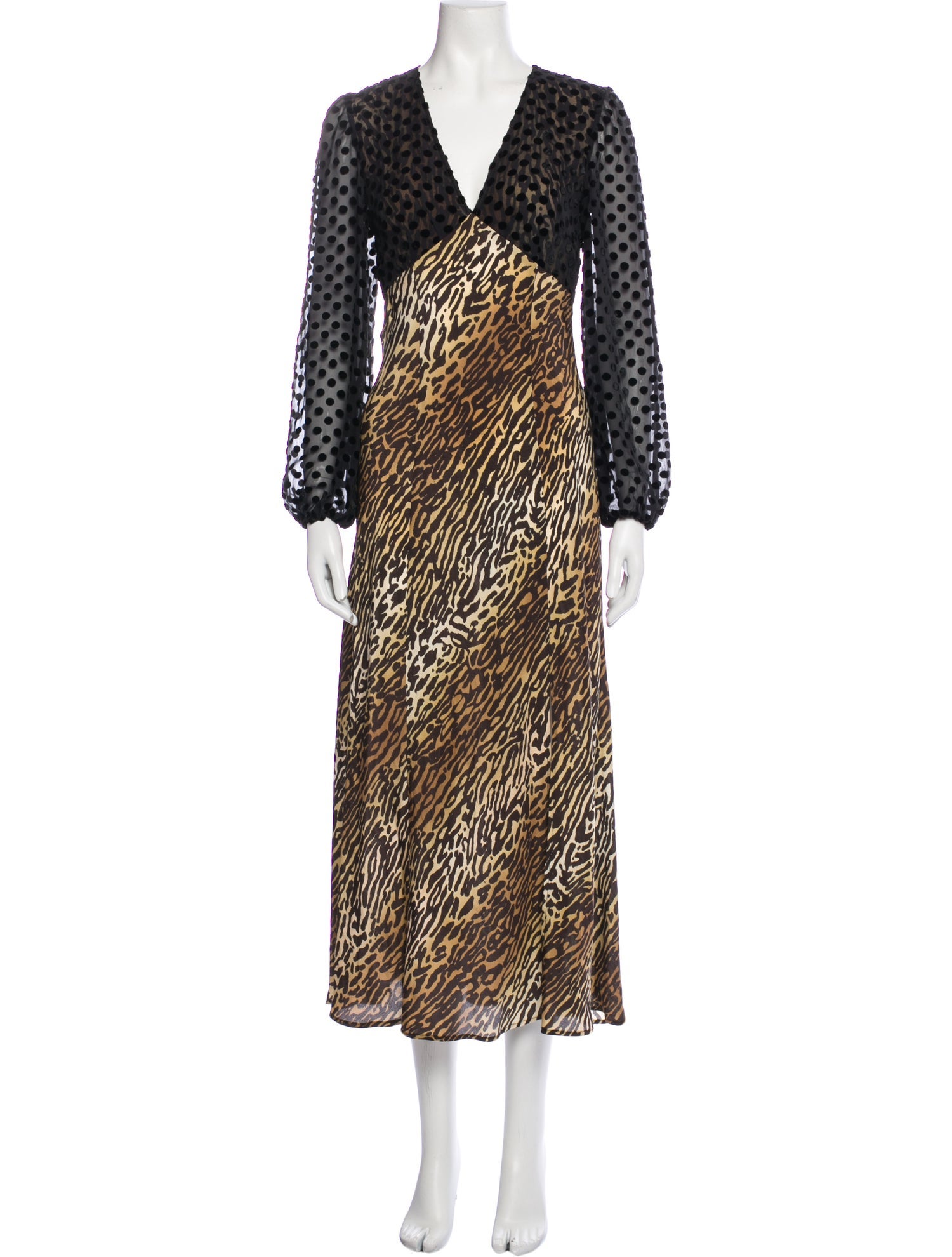 RIXO Silk Long Dress