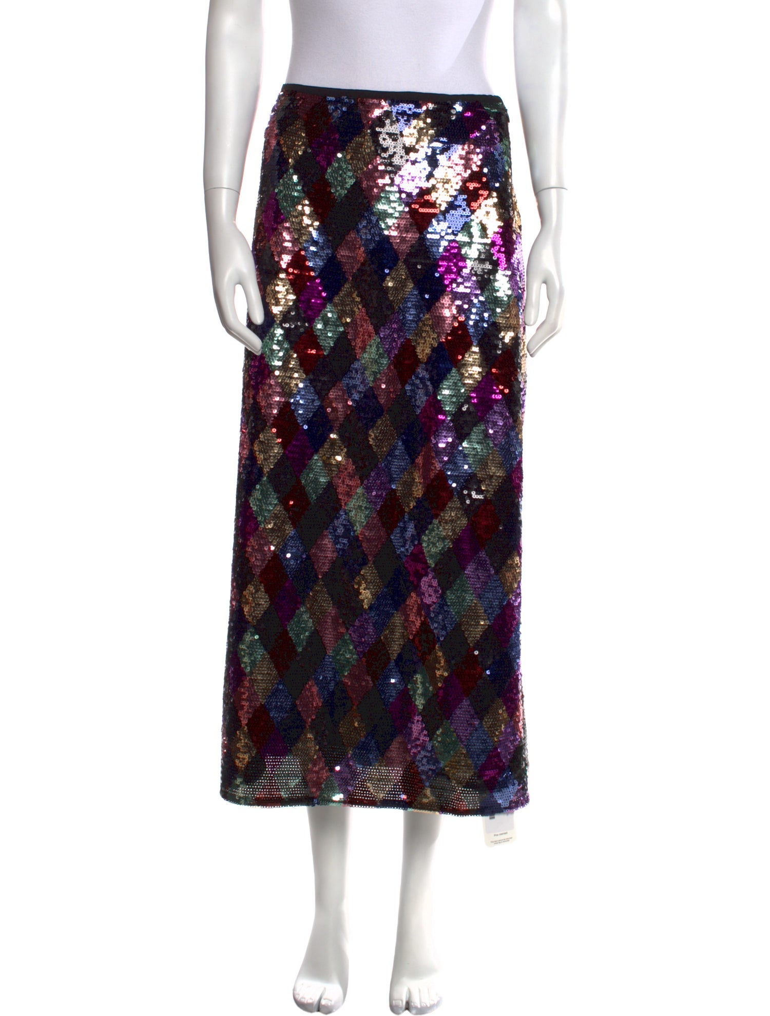 RIXO Printed Midi Length Skirt