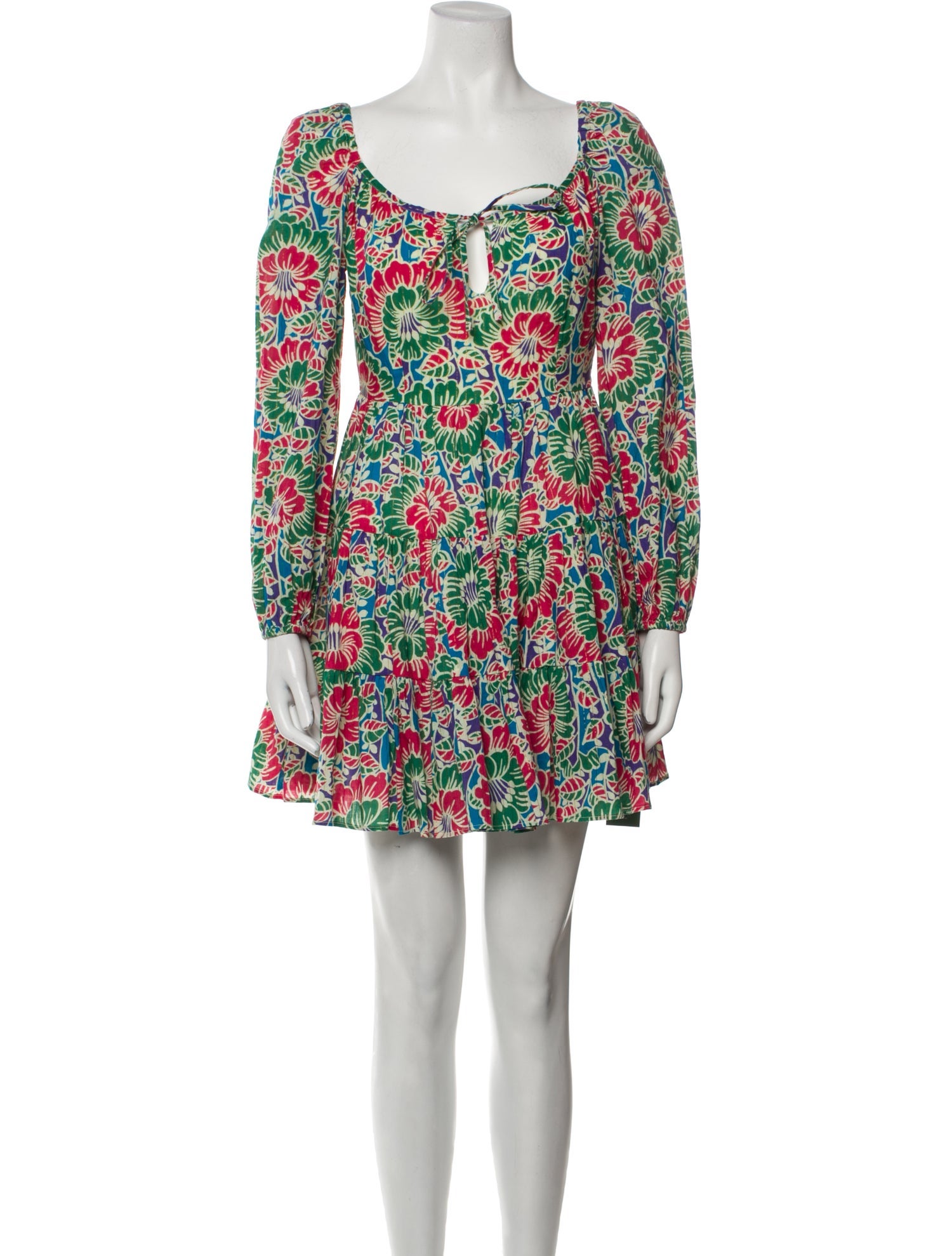 RIXO Floral Print Mini Dress