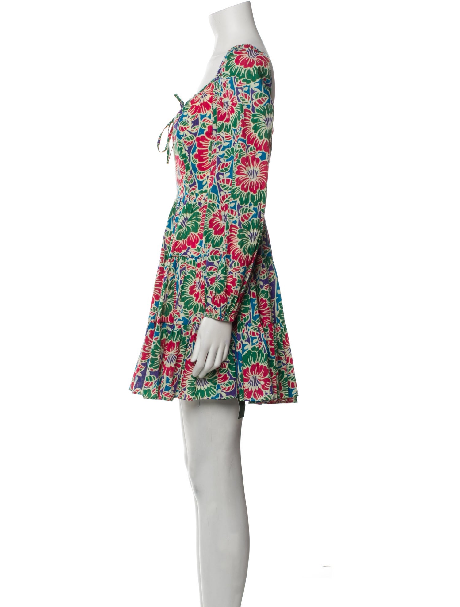 RIXO Floral Print Mini Dress