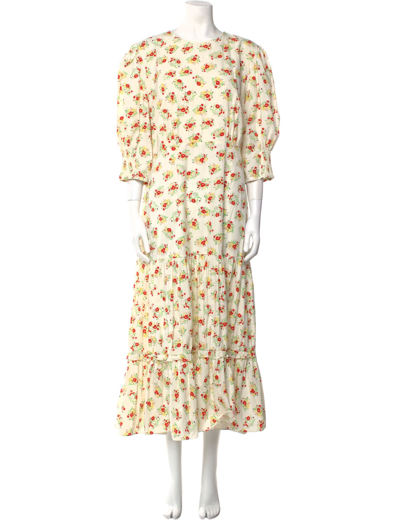 RIXO Floral Print Long Dress