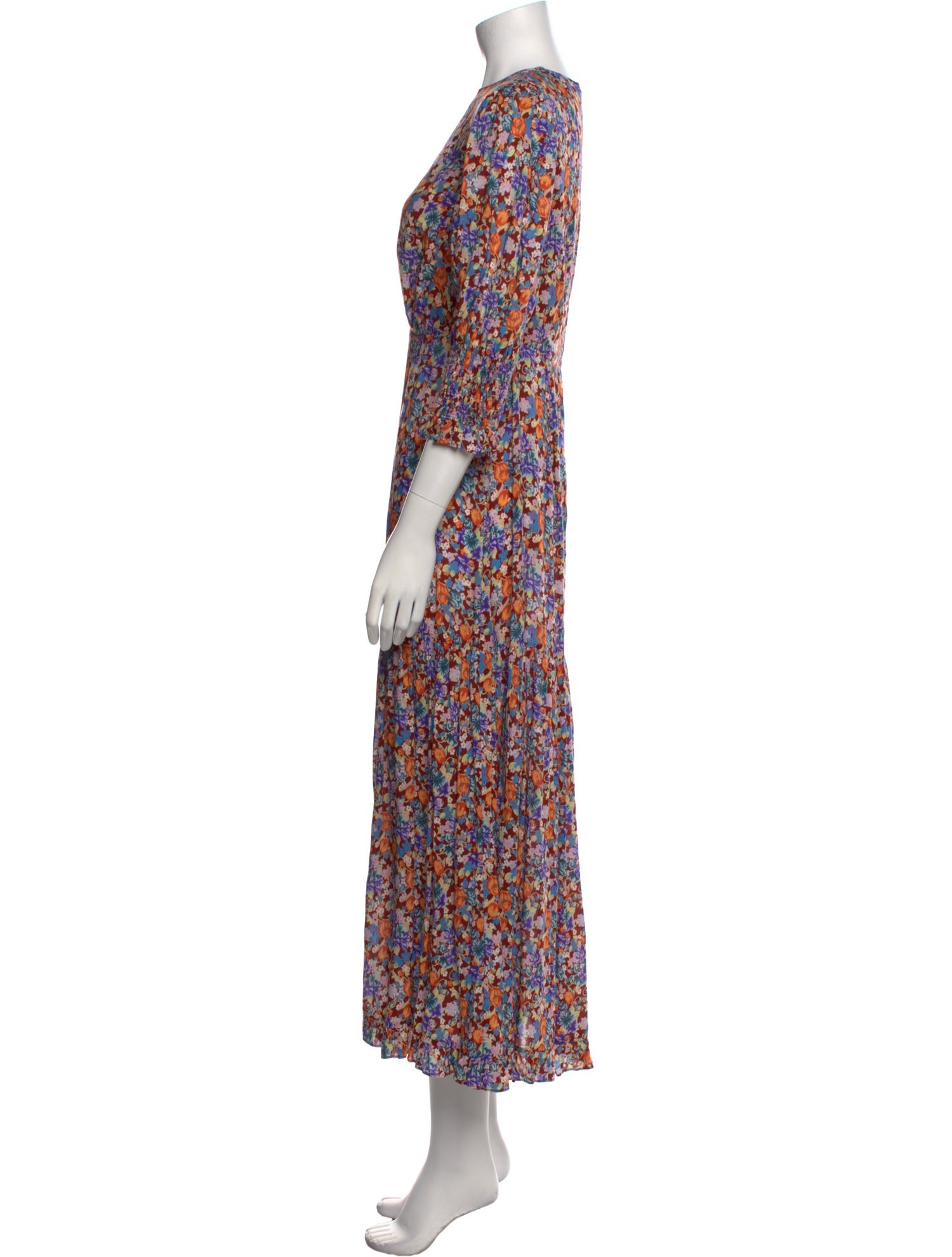 RIXO Floral Print Long Dress