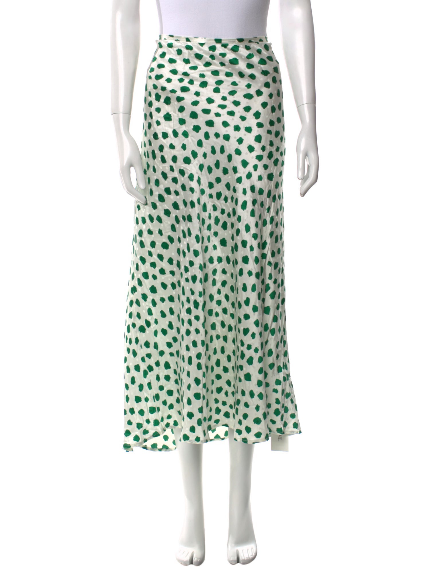 RIXO Silk Midi Length Skirt