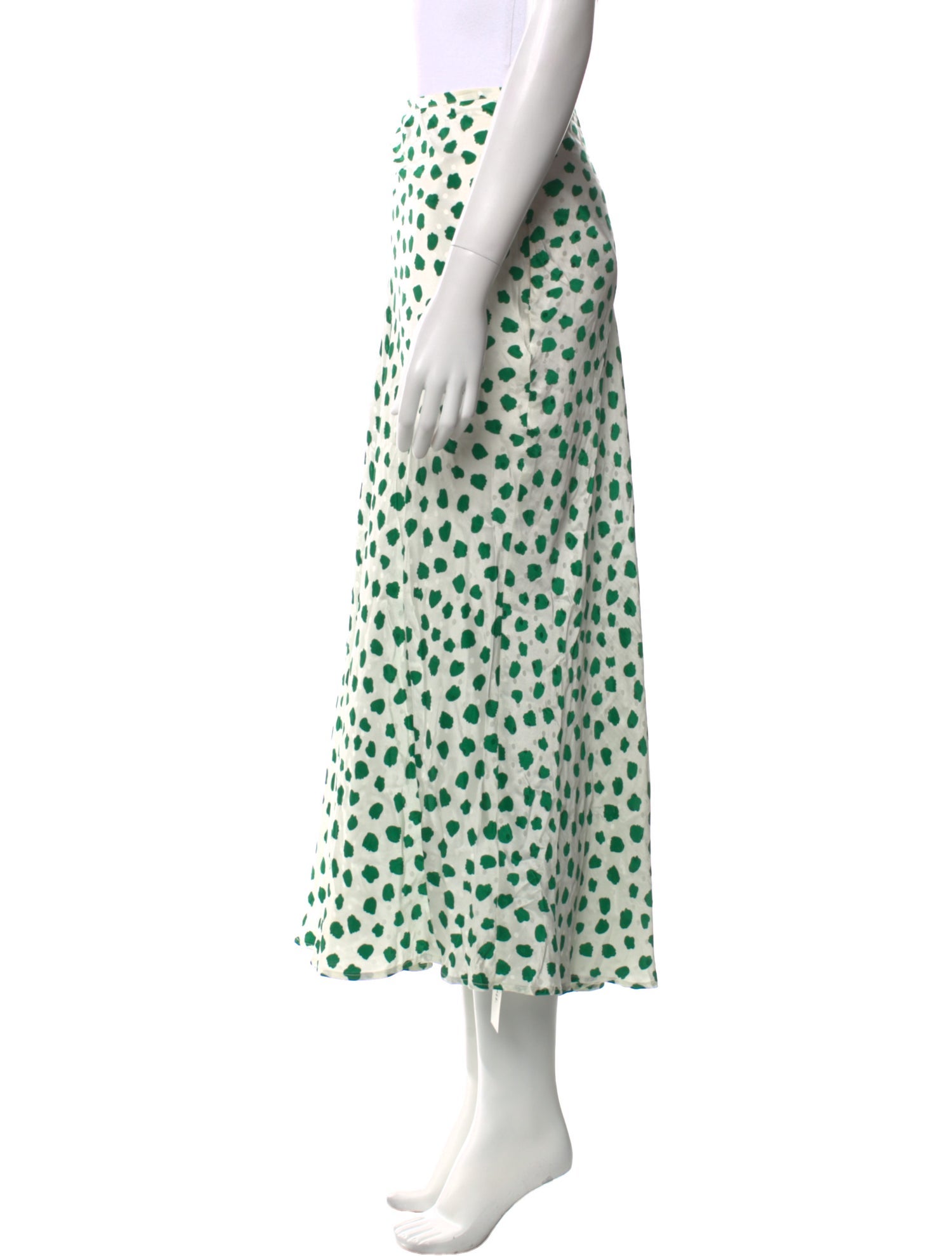 RIXO Silk Midi Length Skirt