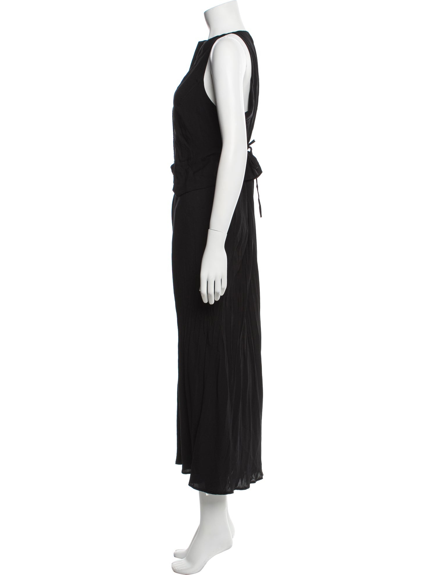 RIXO V-Neck Long Dress