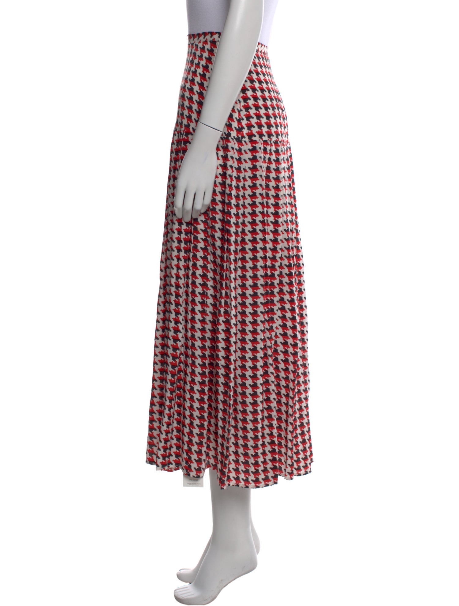 RIXO Silk Midi Length Skirt