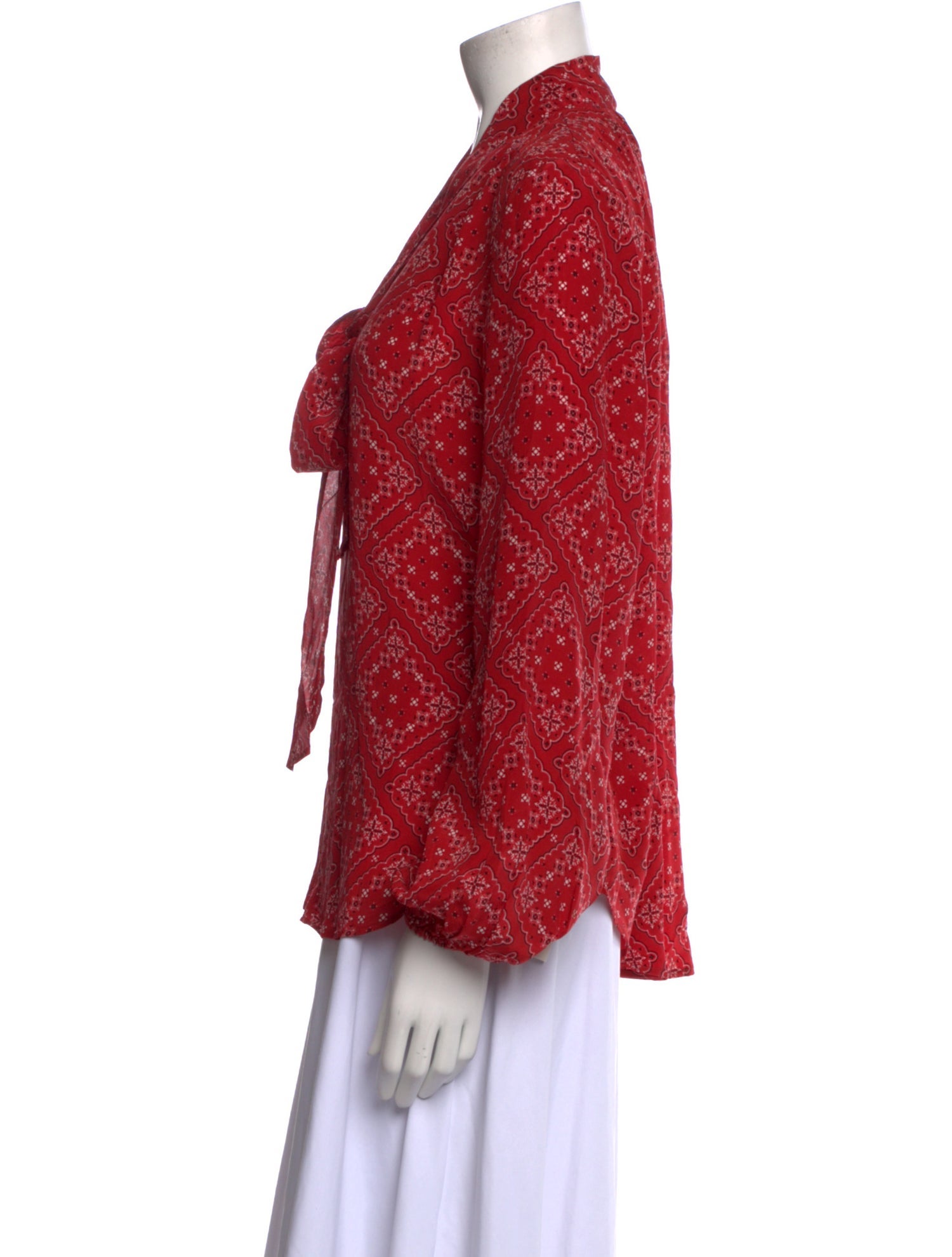 RIXO Silk Printed Blouse