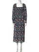 RIXO Floral Print Long Dress