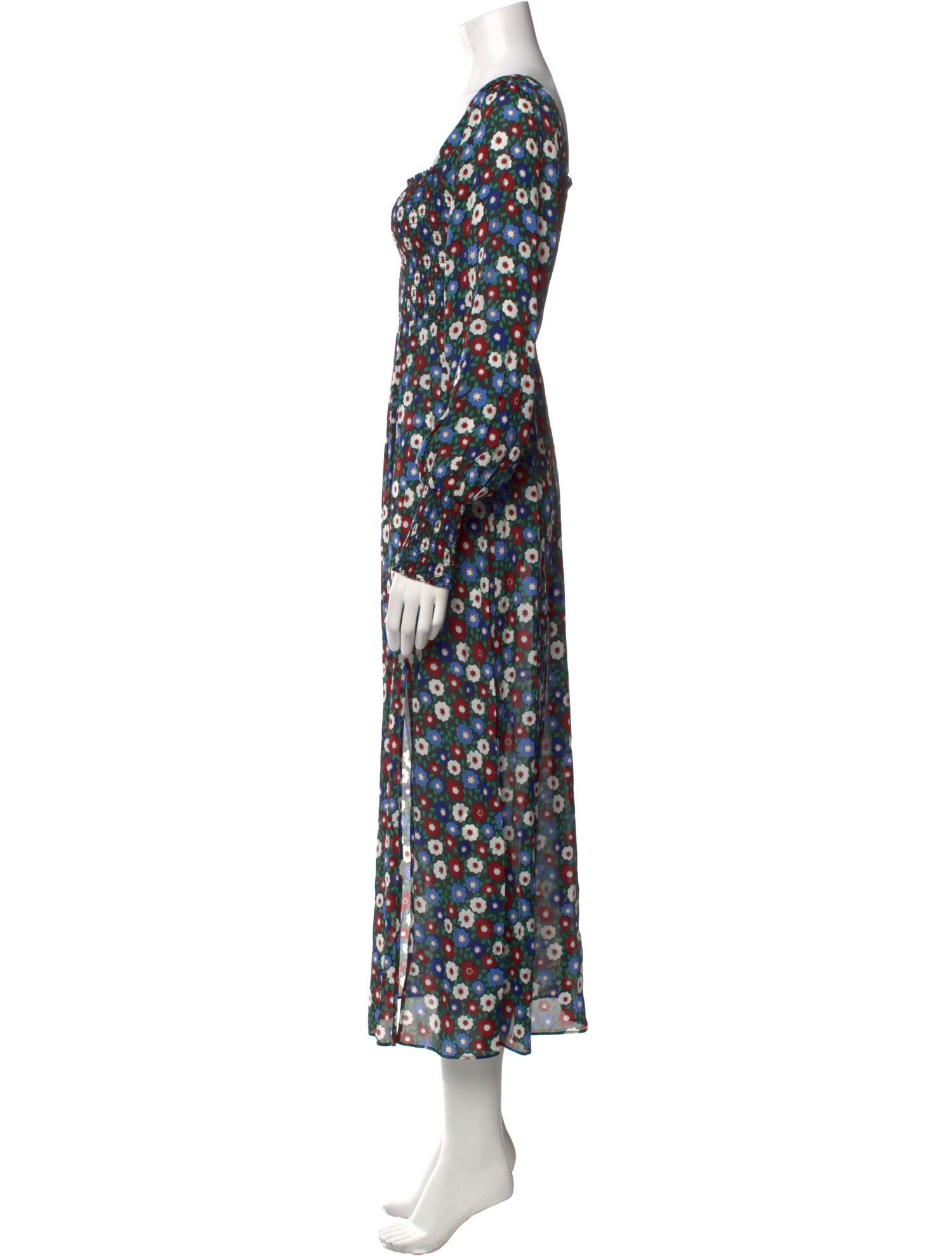 RIXO Floral Print Long Dress