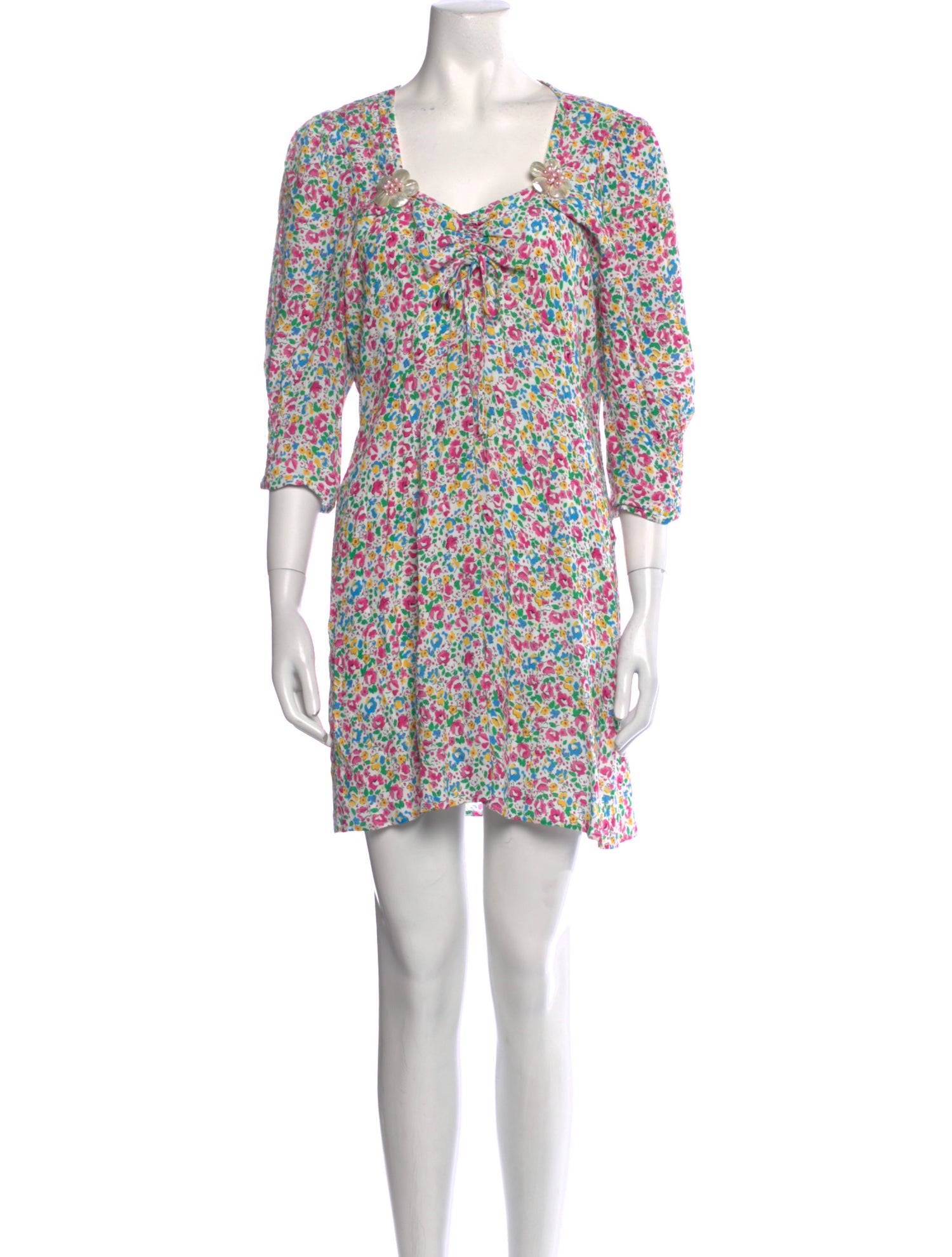 RIXO Floral Print Mini Dress