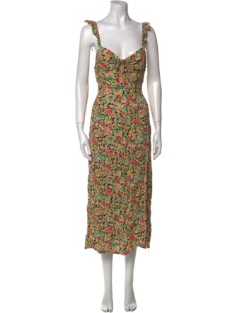 RIXO Floral Print Long Dress