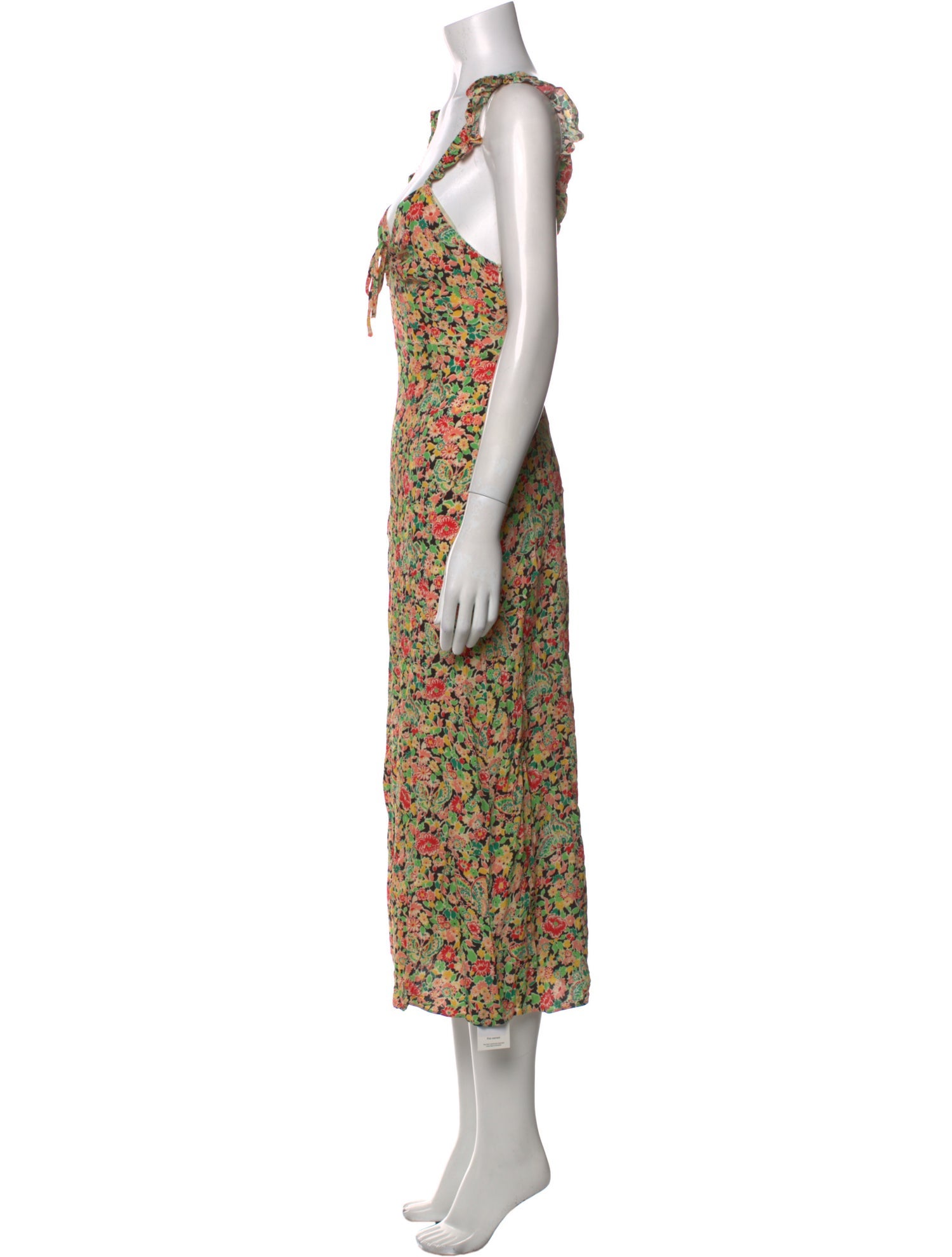 RIXO Floral Print Long Dress