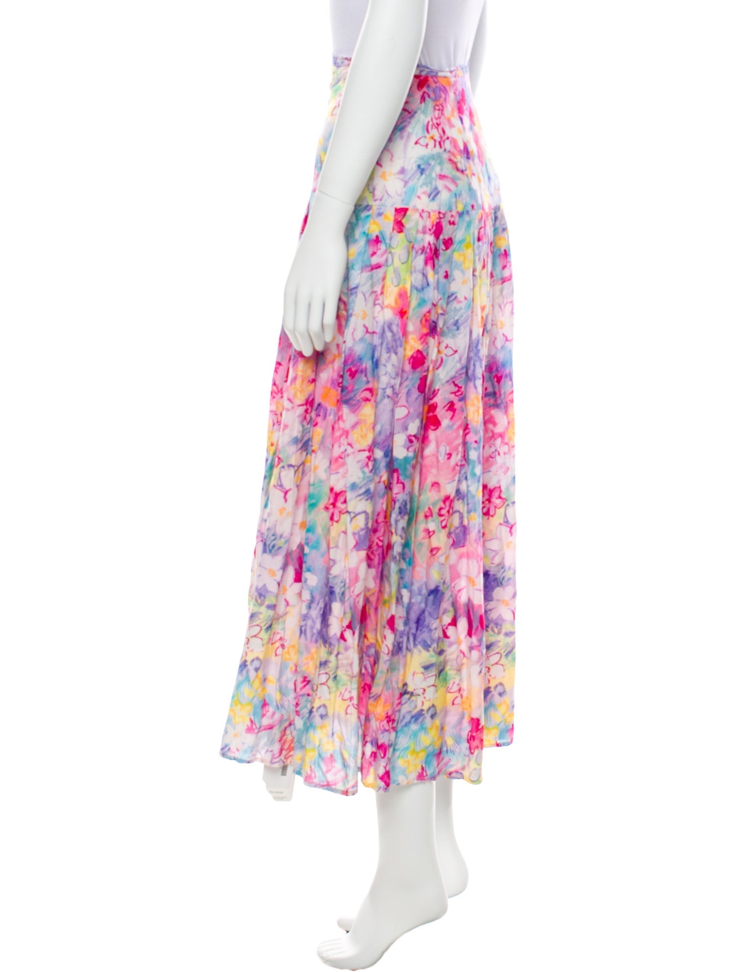 RIXO Floral Print Midi Length Skirt
