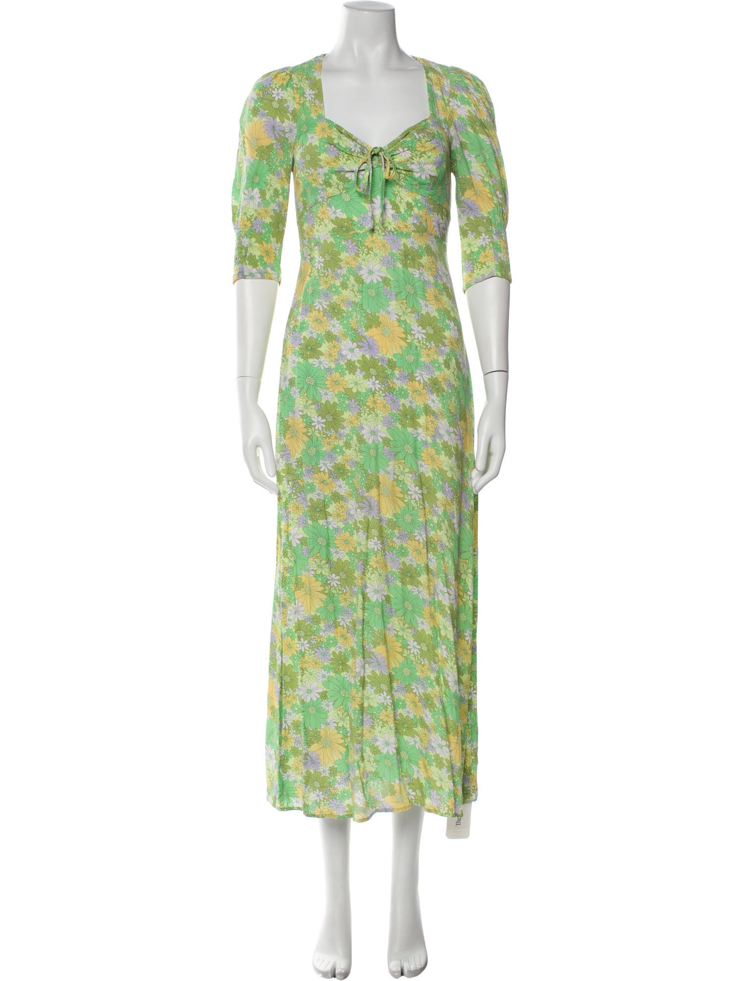 RIXO Floral Print Long Dress