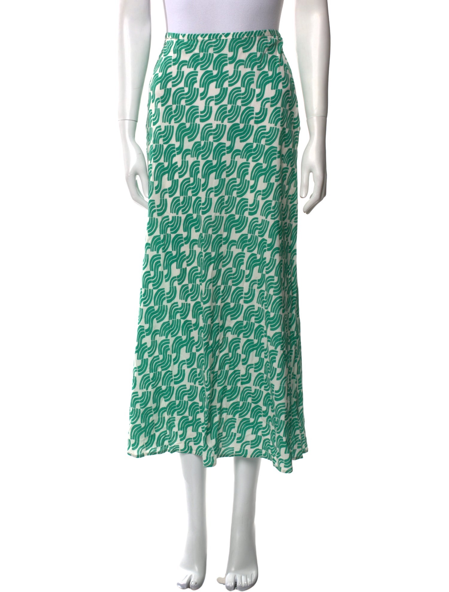 RIXO Printed Midi Length Skirt