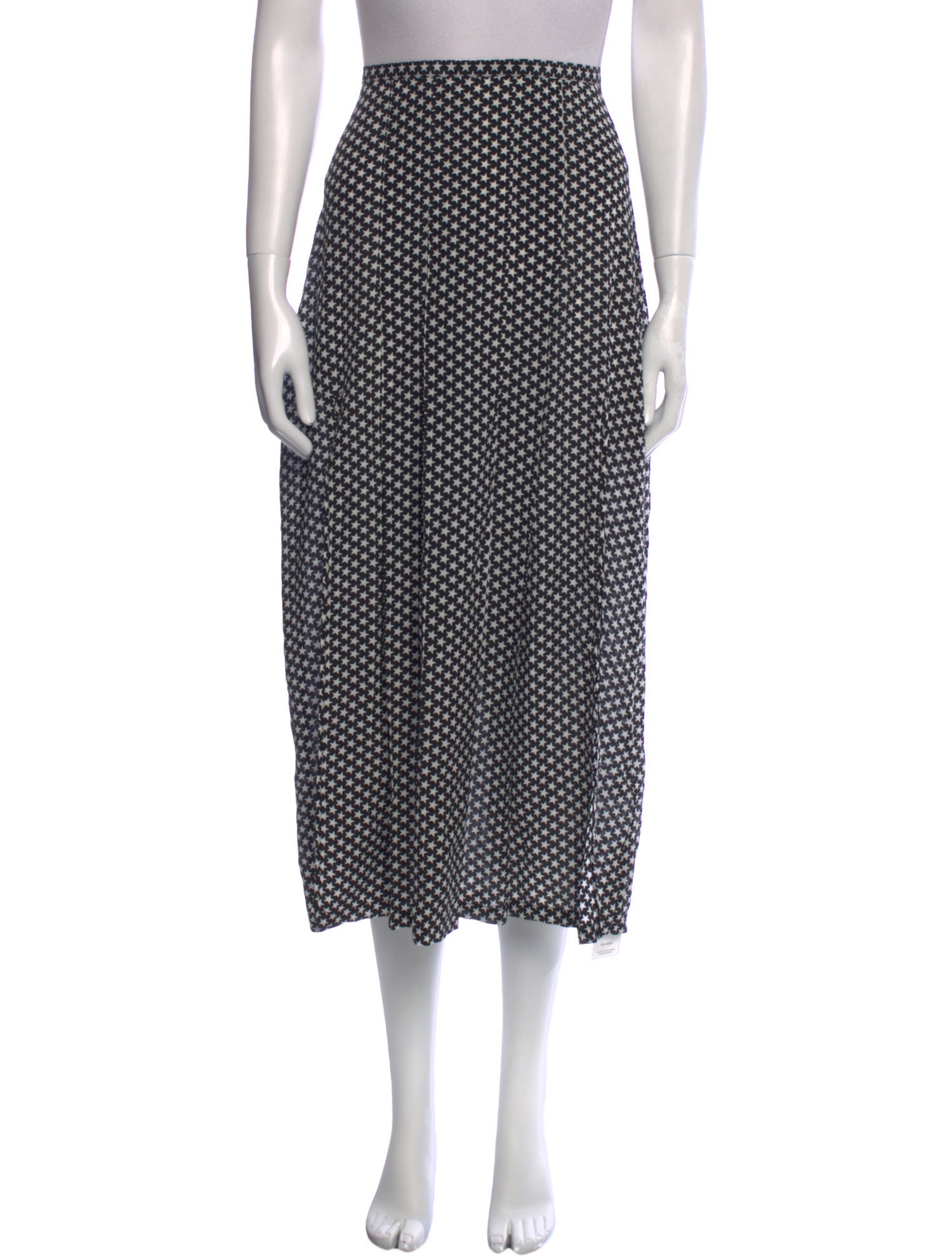 RIXO Silk Midi Length Skirt