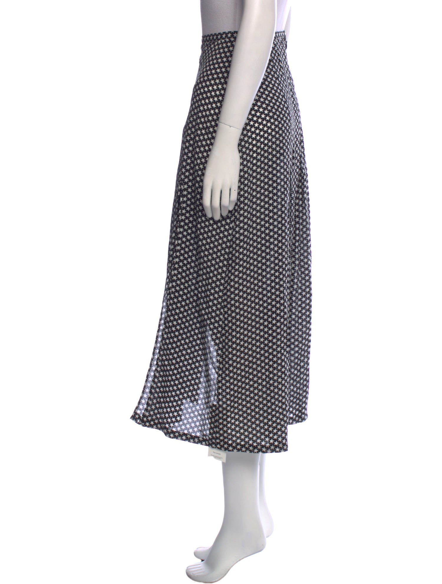 RIXO Silk Midi Length Skirt