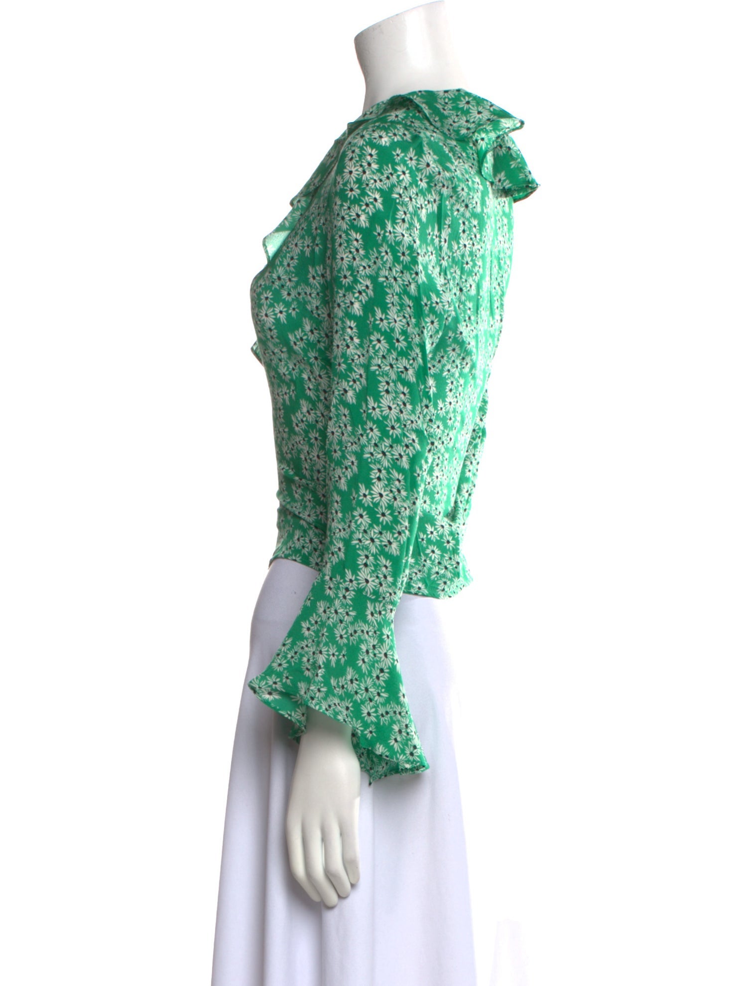 RIXO Silk Floral Print Crop Top