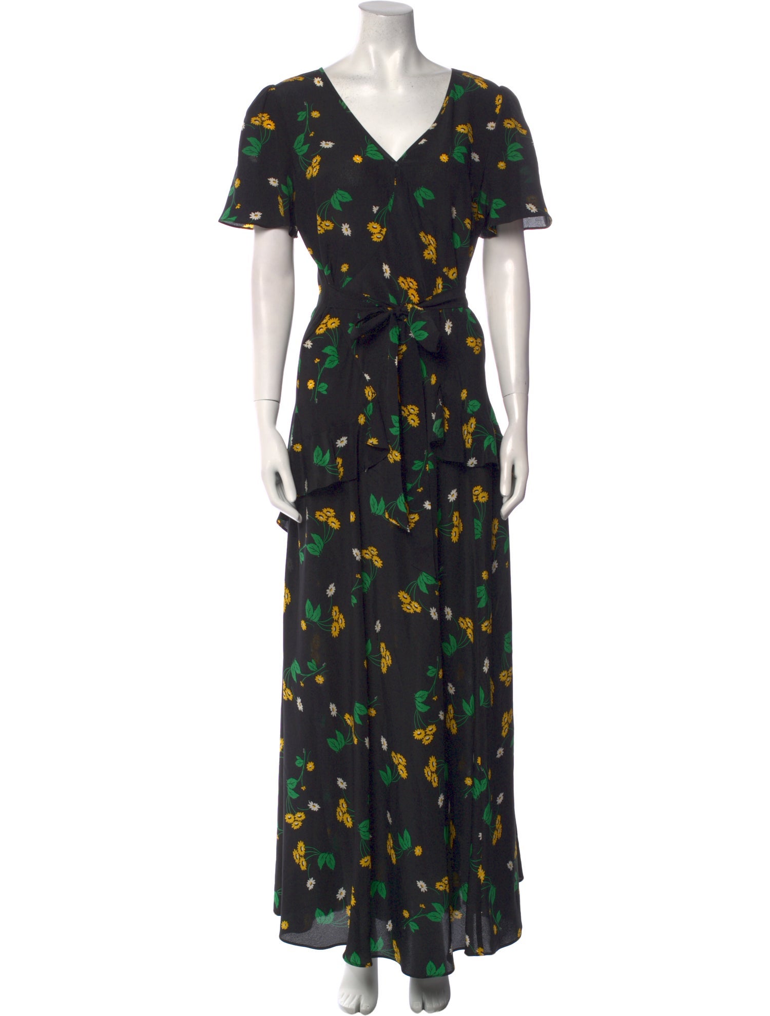 RIXO Silk Long Dress