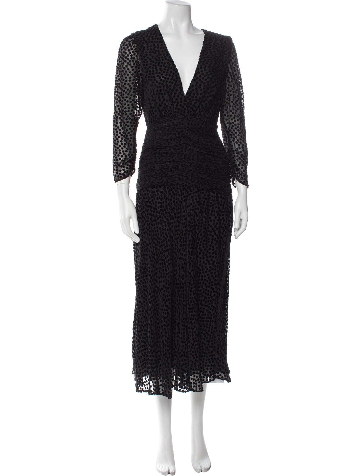 RIXO Lace Pattern Long Dress