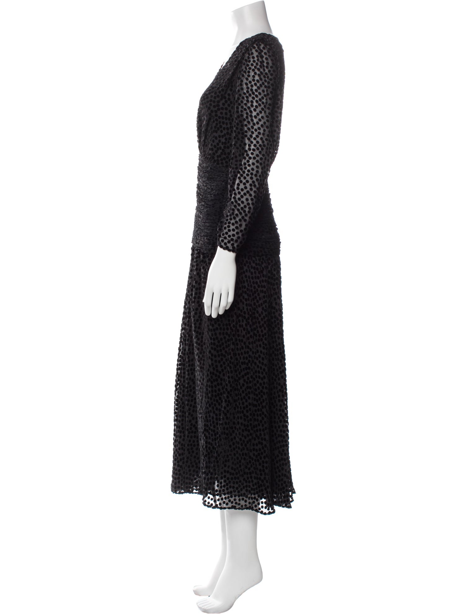 RIXO Lace Pattern Long Dress