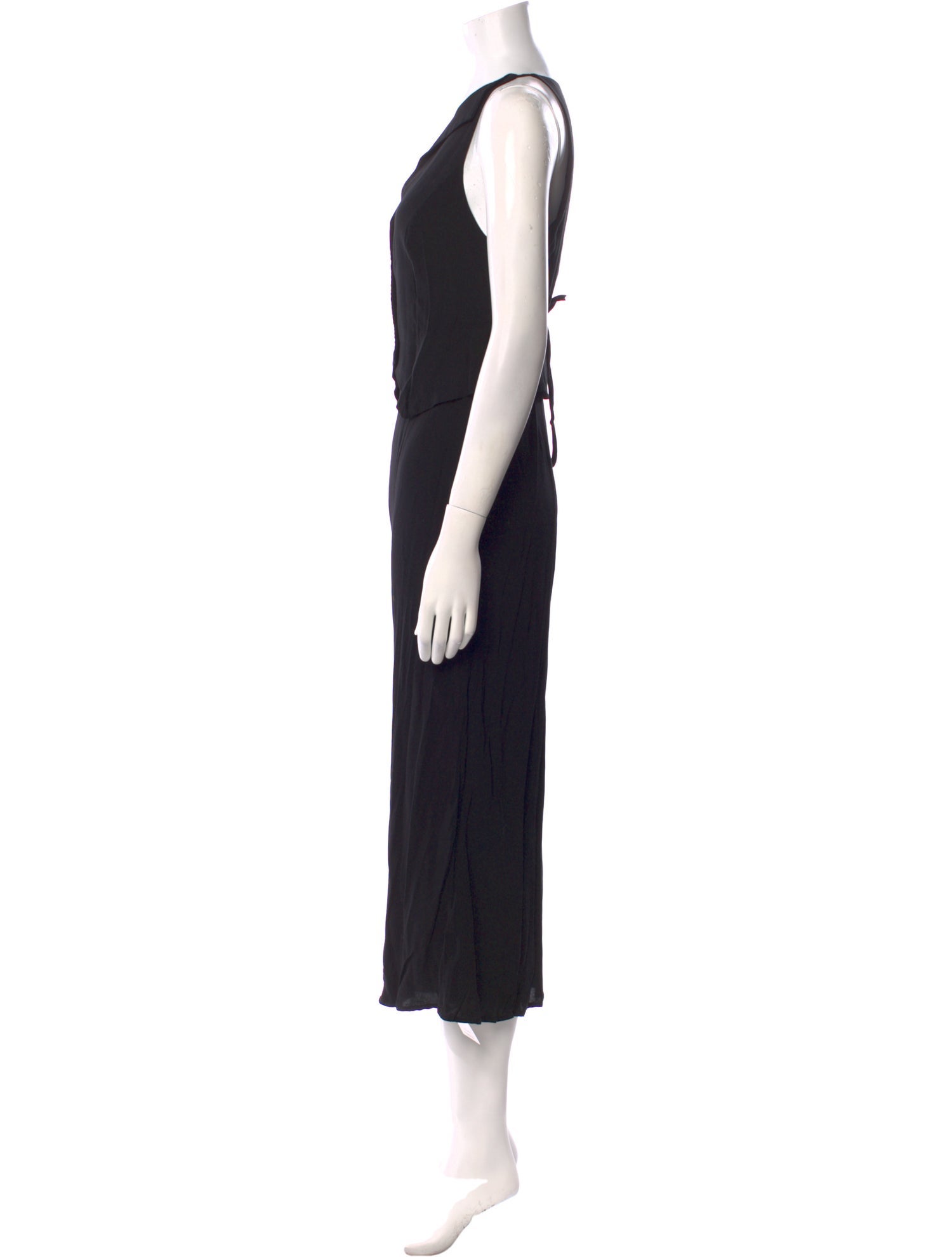 RIXO V-Neck Long Dress