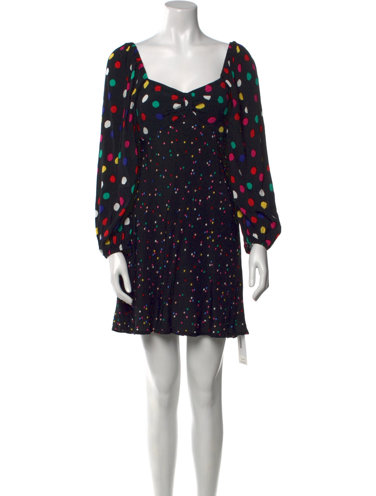 RIXO Polka Dot Print Mini Dress