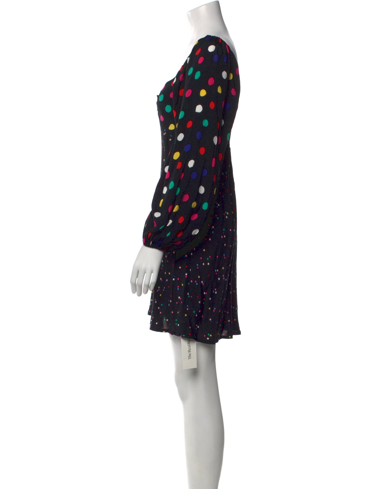 RIXO Polka Dot Print Mini Dress