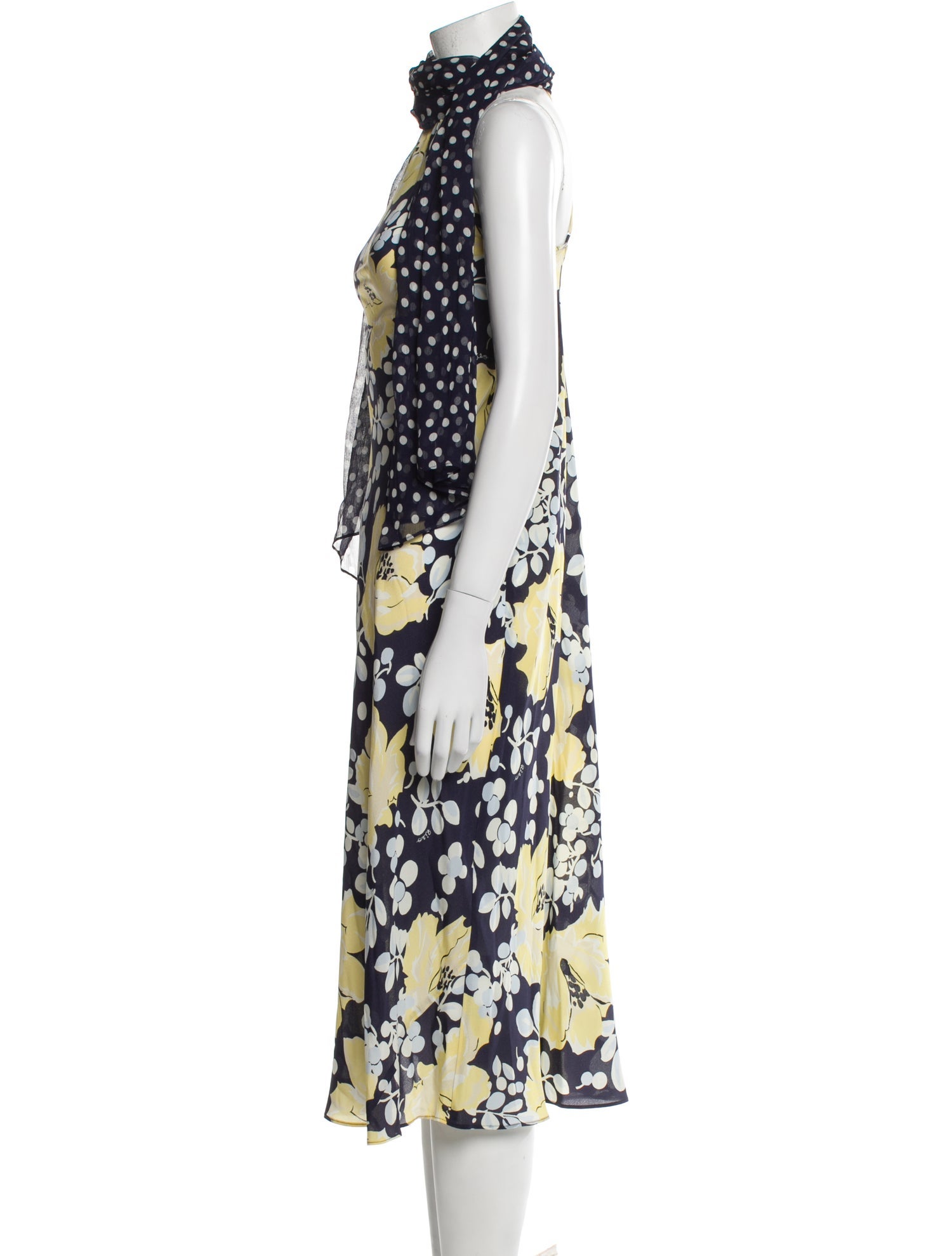 RIXO Silk Midi Length Dress