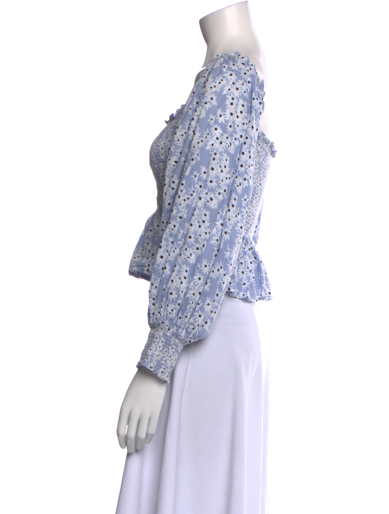 RIXO Floral Print Square Neckline Crop Top