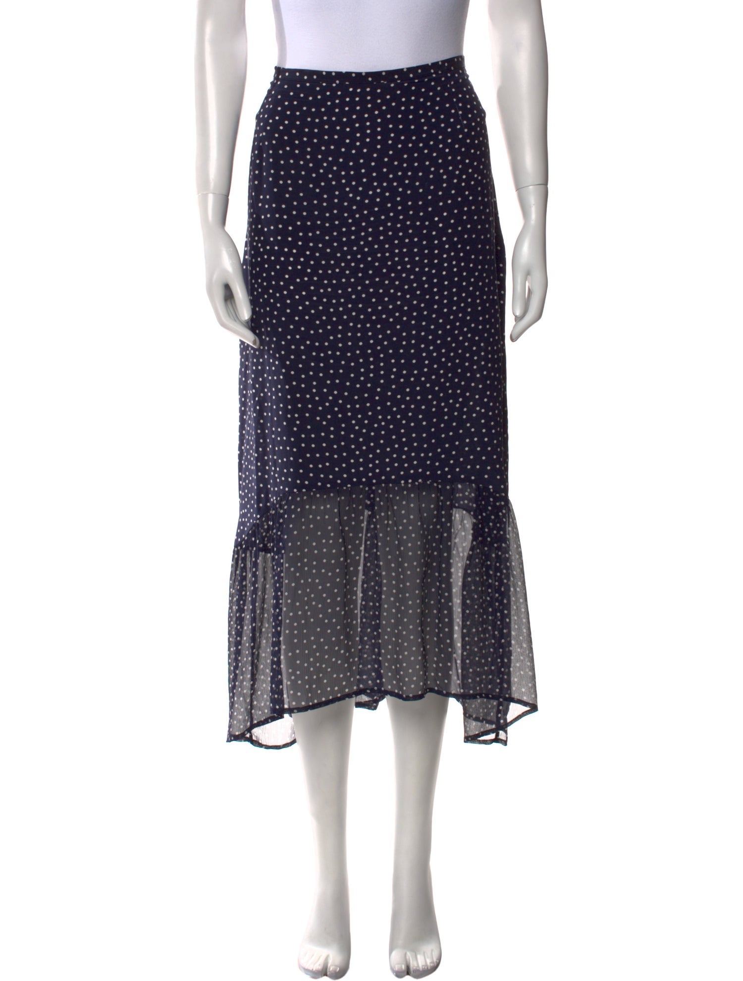 RIXO Silk Midi Length Skirt