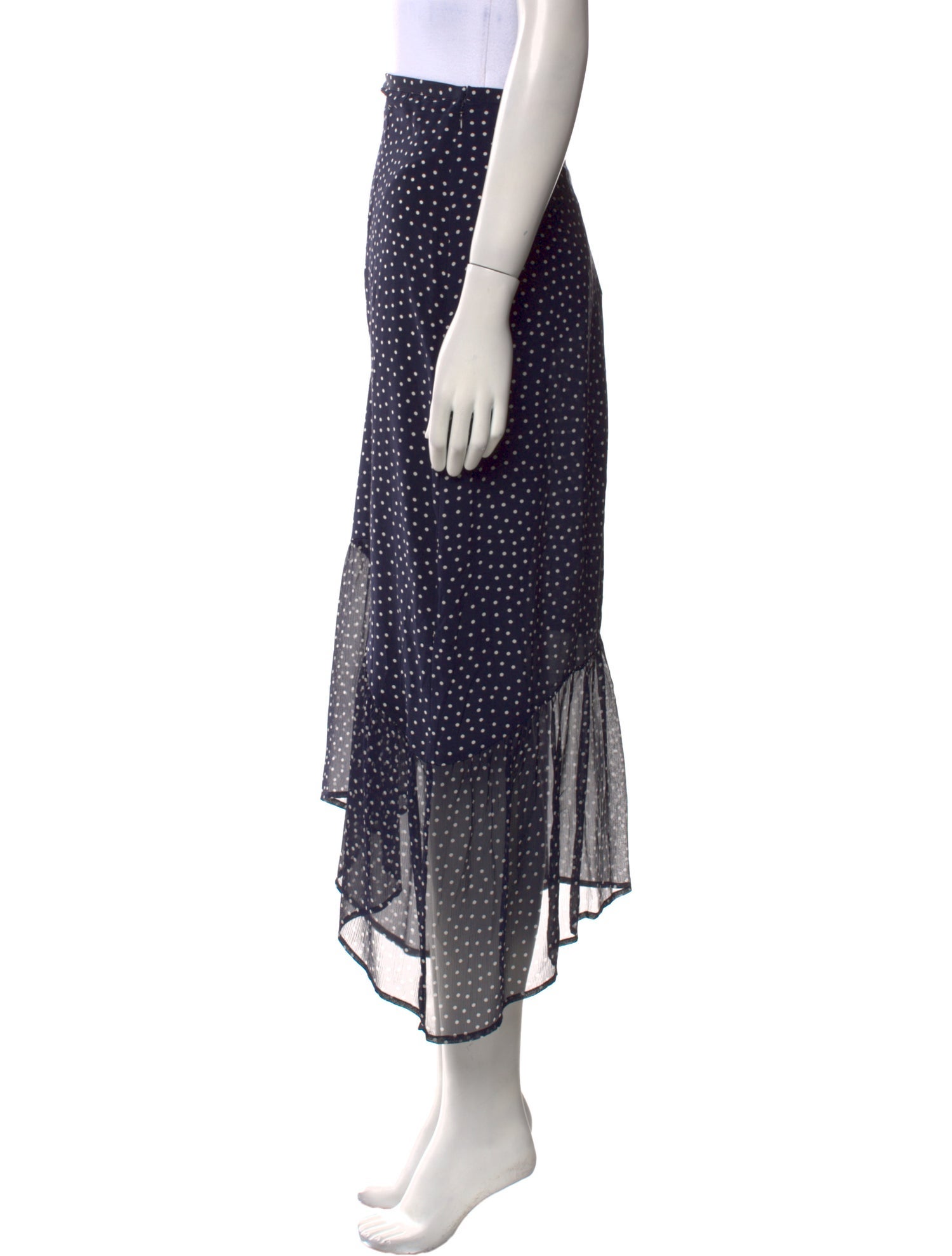 RIXO Silk Midi Length Skirt