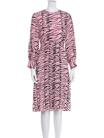 RIXO Silk Midi Length Dress