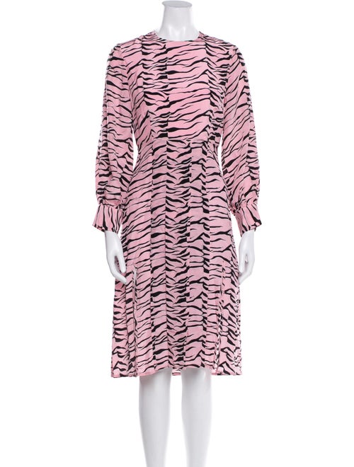 RIXO Silk Midi Length Dress