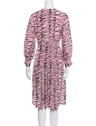 RIXO Silk Midi Length Dress