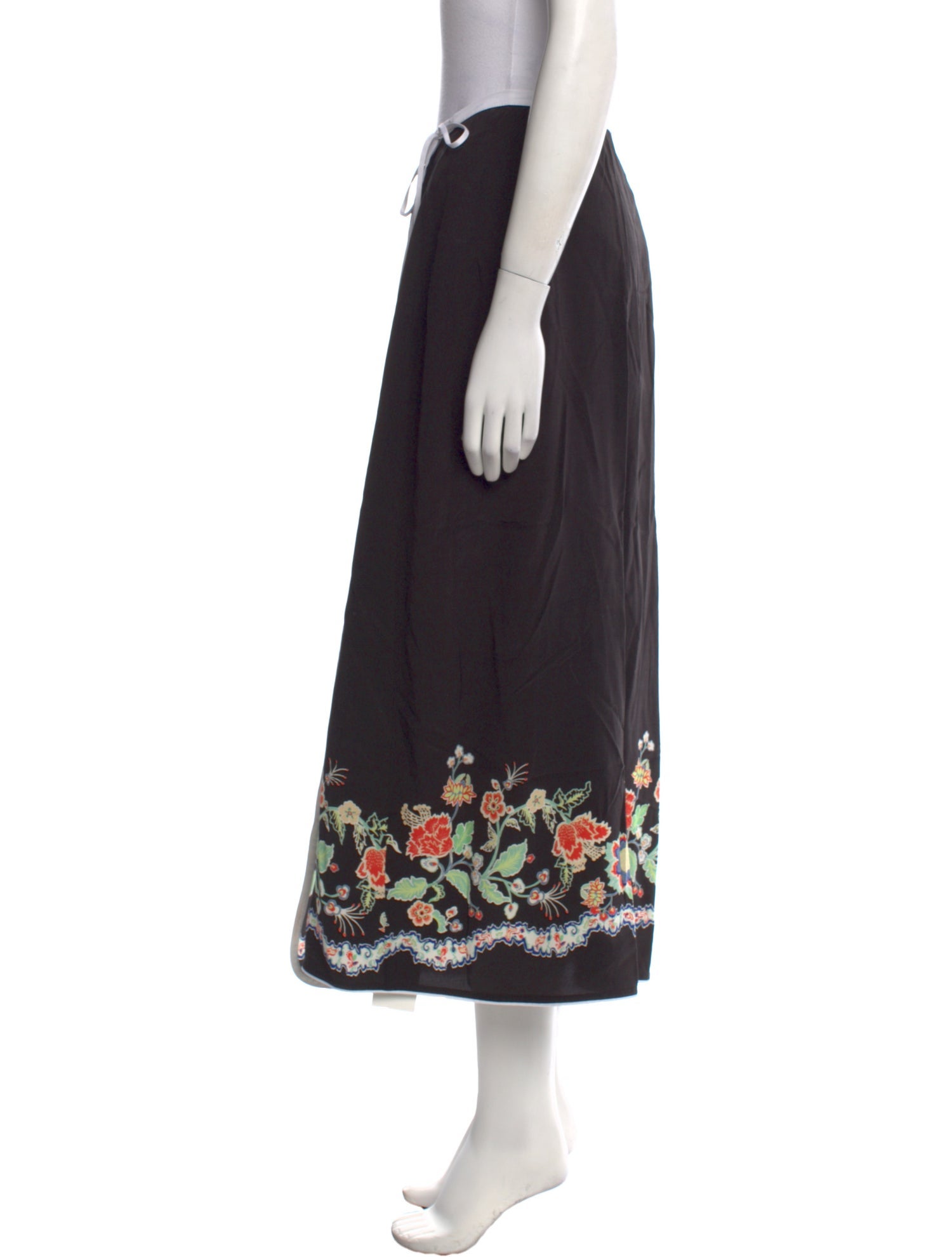 RIXO Floral Print Midi Length Skirt