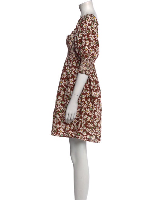 RIXO Floral Print Mini Dress