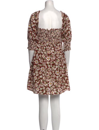 RIXO Floral Print Mini Dress