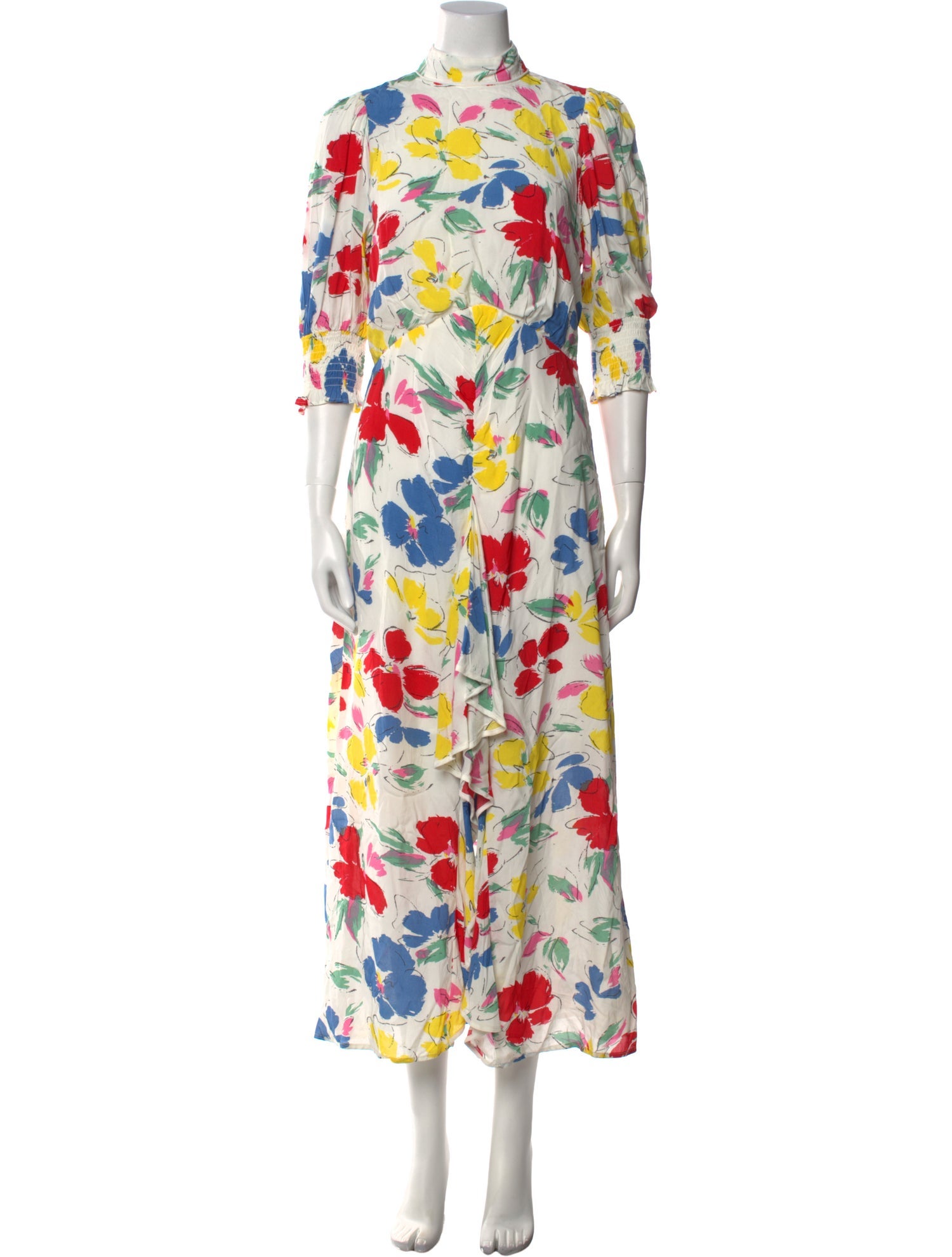 RIXO Floral Print Long Dress