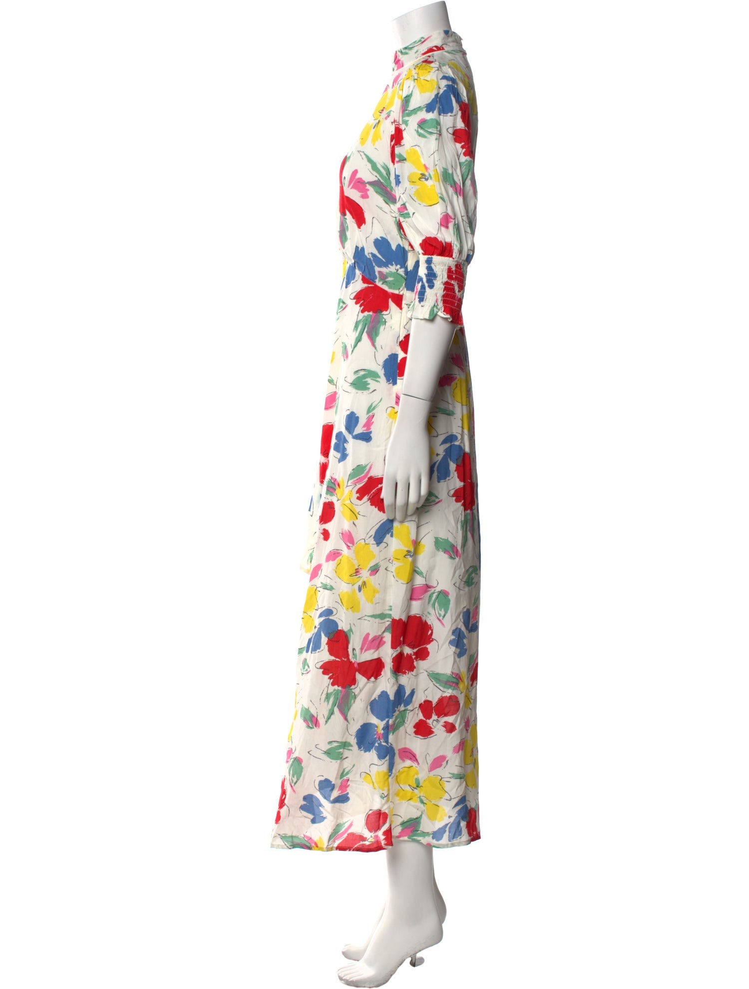RIXO Floral Print Long Dress