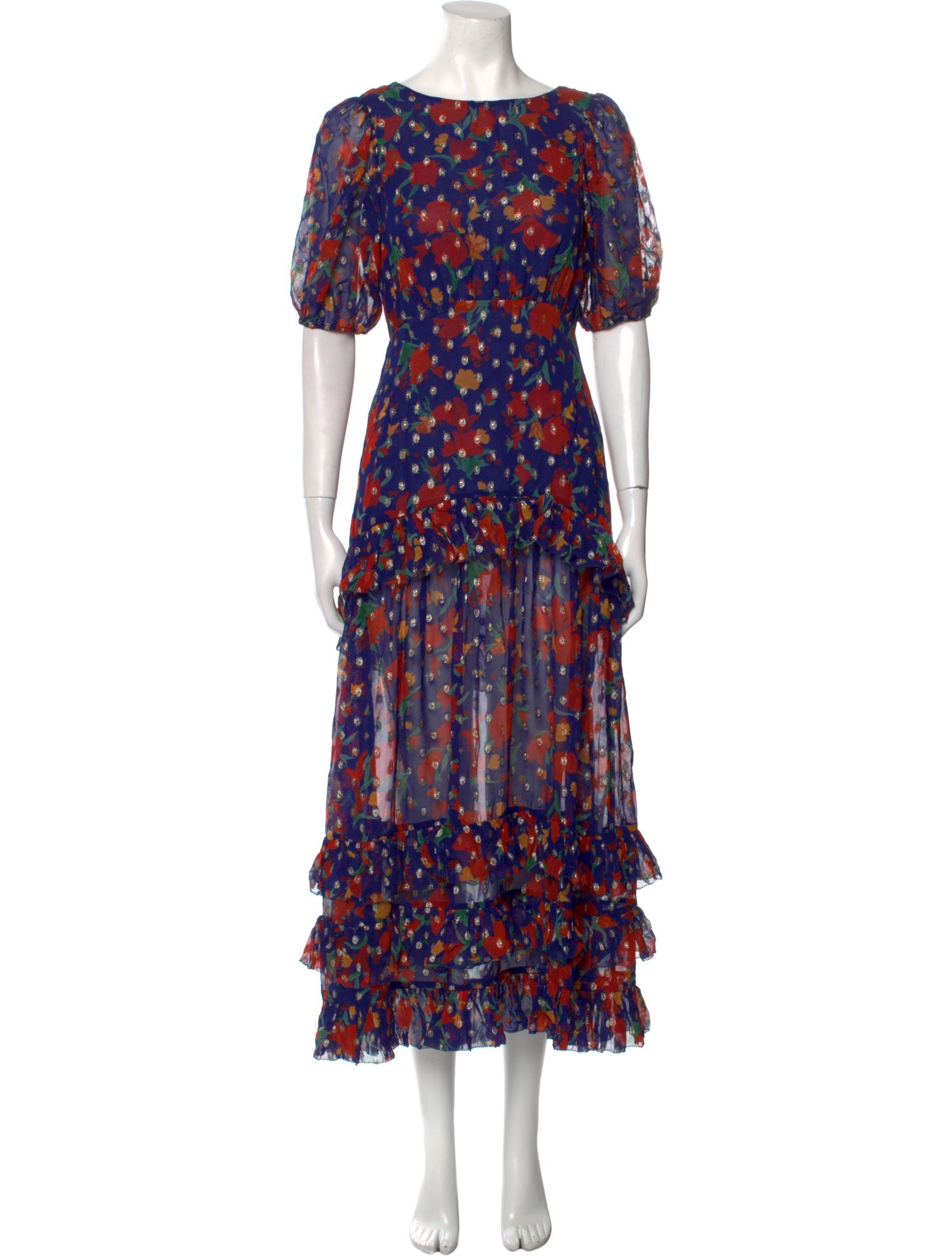 RIXO Floral Print Long Dress w/ Tags