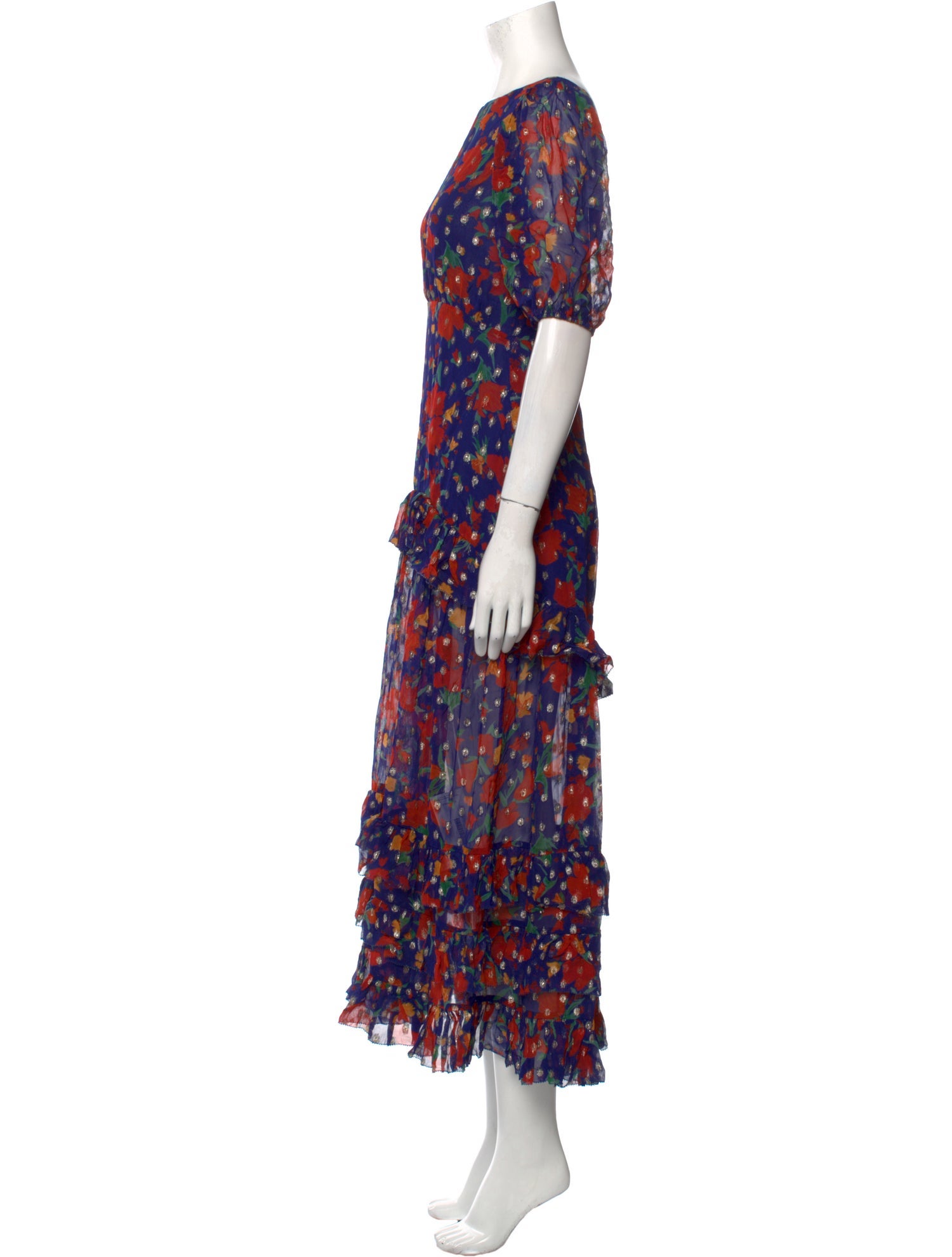 RIXO Floral Print Long Dress w/ Tags